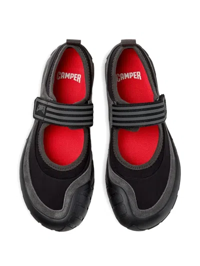 Camper Peu Path Touch-strap Ballet Flats In Black