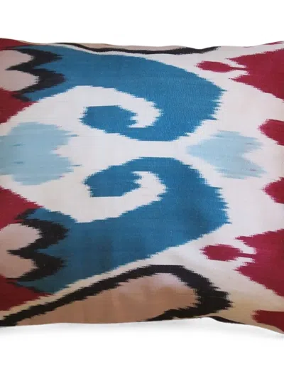 Les-ottomans Ikat-print Cushion In Multi