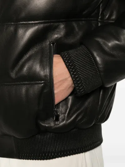 Sergio Moretti Firenze Quilted Leather Jacket In Black