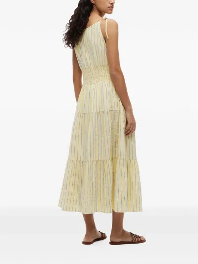 Tommy Hilfiger Tiered Seersucker Midi Dress In Neutral