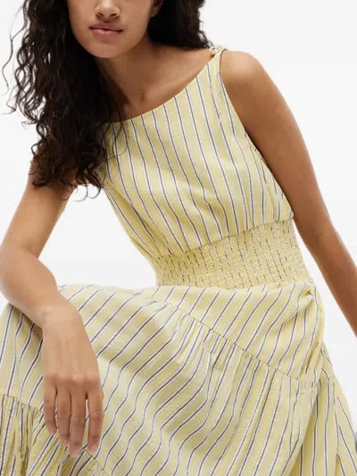 Tommy Hilfiger Tiered Seersucker Midi Dress In Neutral