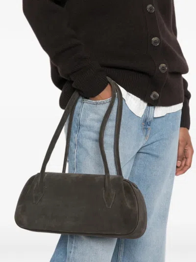 Yuzefi Oyster Leather Shoulder Bag In Brown