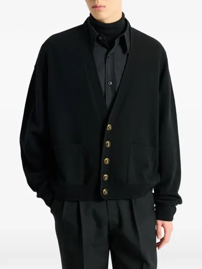 Balmain Eco-cashmere Cardigan In Black