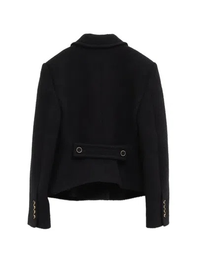 Chloé Chic Virgin Wool Stretch Jacket With Soft Cotton-viscose Lining In Black