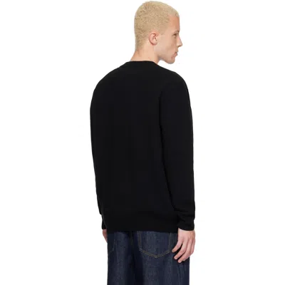 Balmain Black Buttoned Eco-cashmere Knit Sweater In Black
