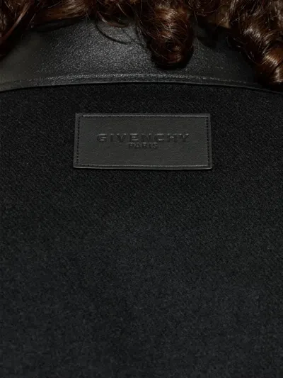 Givenchy Leather-collar Wool Jacket In Black