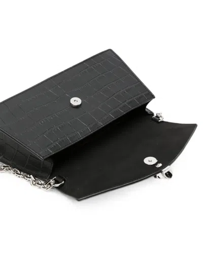 Alexander Mcqueen Mcqueen Mini Bag In Croc-effect Calfskin Leather With Skull In Yellow