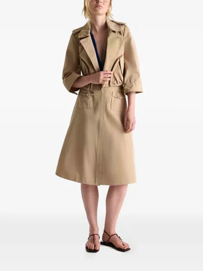 Dorothee Schumacher Luxury Layer Cropped Cotton-blend Jacket In Neutral