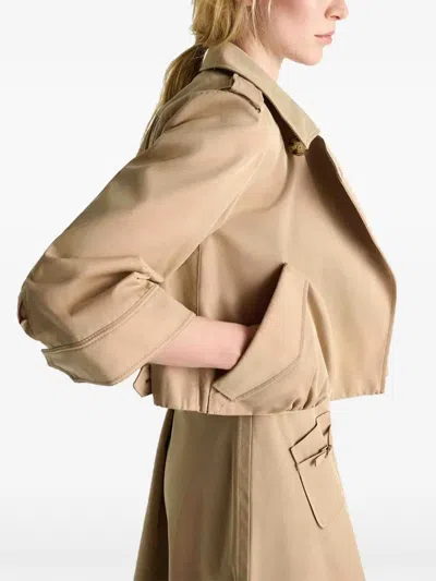 Dorothee Schumacher Luxury Layer Cropped Cotton-blend Jacket In Neutral