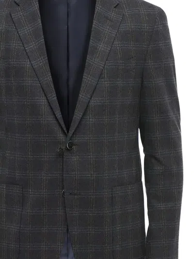 Corneliani Nino Danieli Checked Blazer In Gray