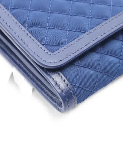 Pre-owned Prada 00s Quilted Shoulder Wallet In Blue