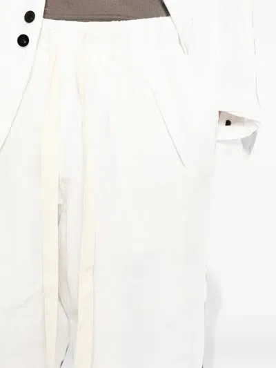 Klasica Drawstring Button-cuff Trousers In White
