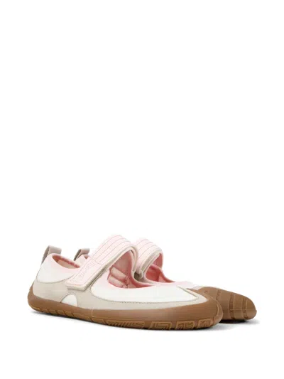 Camper Peu Path Touch-strap Ballet Flats In Neutral