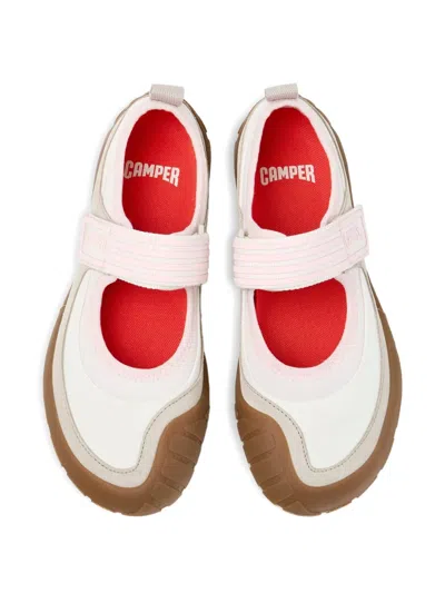 Camper Peu Path Touch-strap Ballet Flats In Neutral