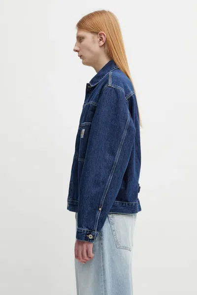 Carhartt Belmar Logo-patch Denim Jacket In Blue