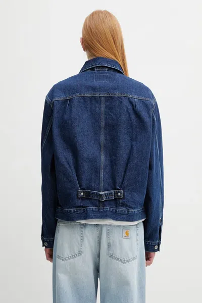 Carhartt Belmar Logo-patch Denim Jacket In Blue