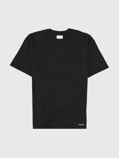 Amish Basic Cotton T-shirt In Black