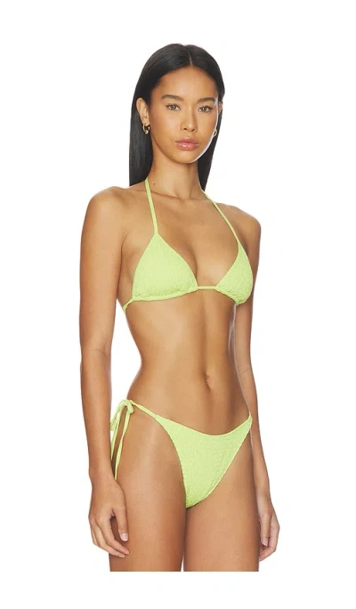 Frankies Bikinis Nick Smocked Bikini Top In Multi