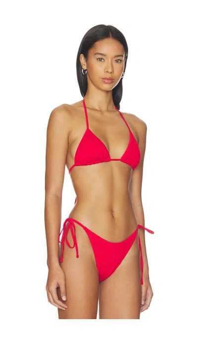 Frankies Bikinis Nick Smocked Bikini Top In Multi