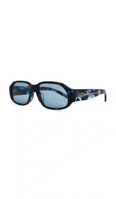 Diesel Rectangle Sunglasses In Blue