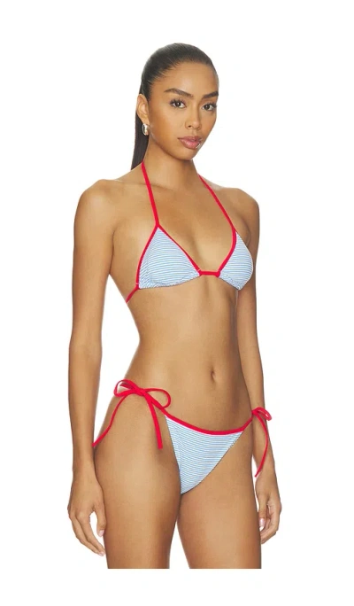 Solid & Striped The Iris Bikini Top In Blue