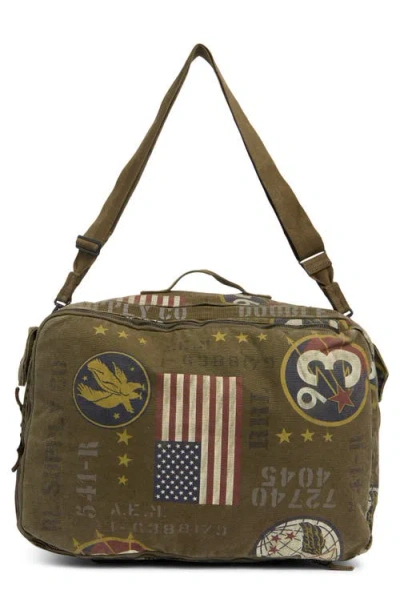 Double Rl Canvas Graphic Backpack In Green