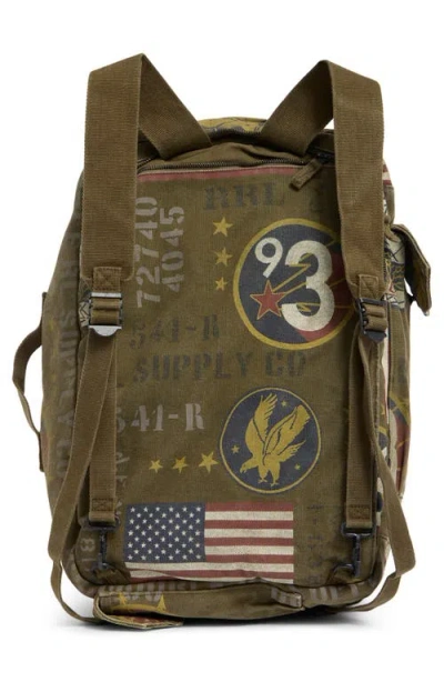 Double Rl Canvas Graphic Backpack In Green