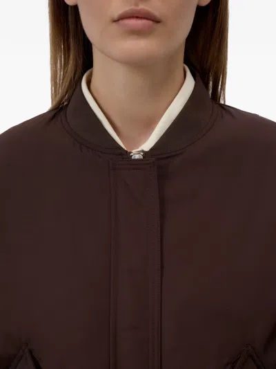 Closed Logo-patch Bomber Jacket In Brown