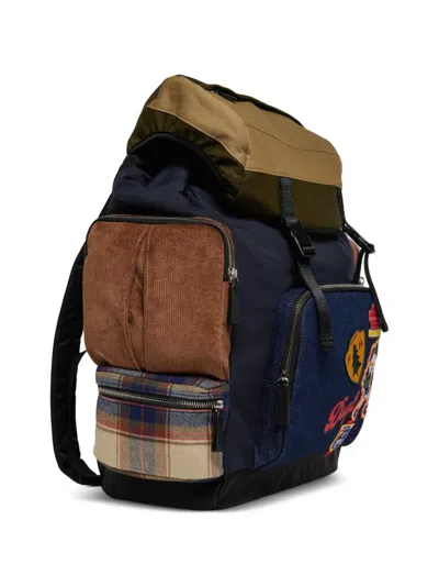 Dsquared2 Patch-detail Panelled Backpack In Blue