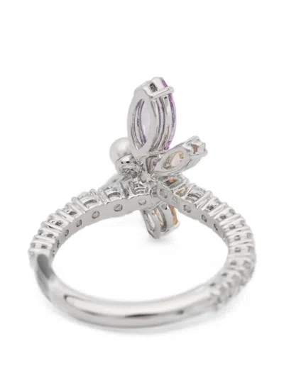 Swarovski X Ariana Grande Crystal-embellished Motif Ring In Metallic