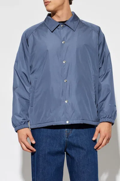 Jil Sander Press-stud Raglan-sleeve Jacket In Blue