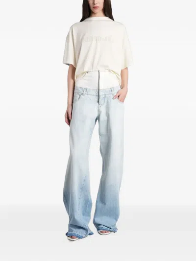 B1archive Open-back Draped T-shirt In Neutral