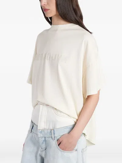 B1archive Open-back Draped T-shirt In Neutral