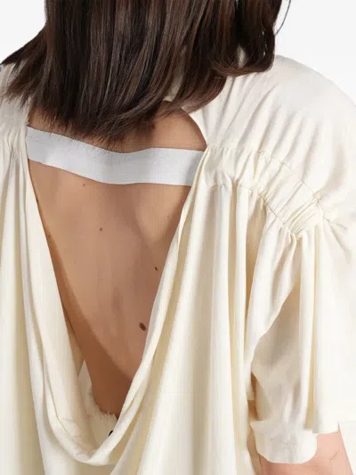 B1archive Open-back Draped T-shirt In Neutral