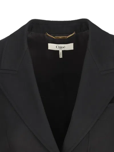 Chloé Single-breasted Wool Blazer In Black