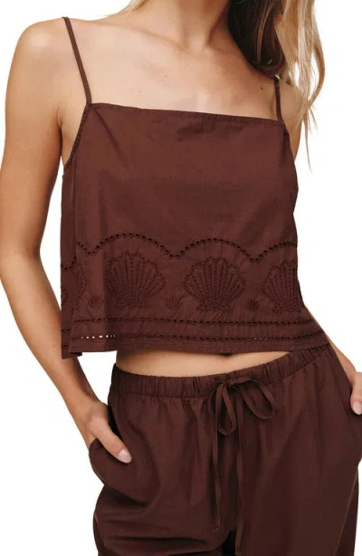 Bella Dahl Button Back Crop Top In Sea Glass Brown In Brown