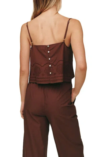Bella Dahl Button Back Crop Top In Sea Glass Brown In Brown