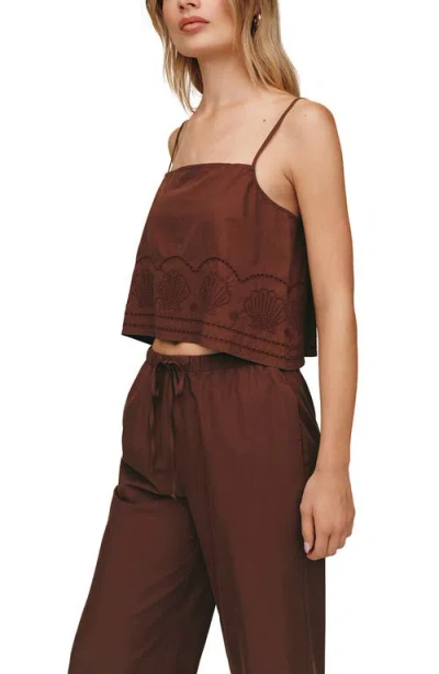 Bella Dahl Button Back Crop Top In Sea Glass Brown In Brown