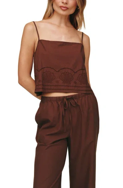 Bella Dahl Button Back Crop Top In Sea Glass Brown In Brown