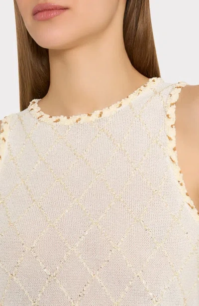 Milly Meli Beaded Sleeveless Sweater In White