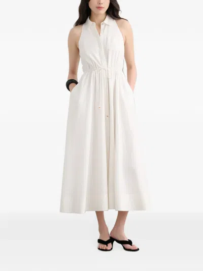 Toccin Tiana Sleeveless Shirt Midi Dress In White