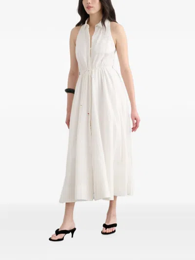 Toccin Tiana Sleeveless Shirt Midi Dress In White