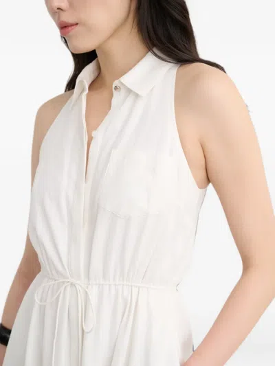 Toccin Tiana Sleeveless Shirt Midi Dress In White