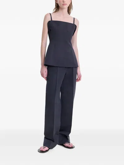 Fforme Sola Square-neck Top In Black