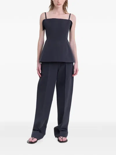 Fforme Sola Square-neck Top In Black