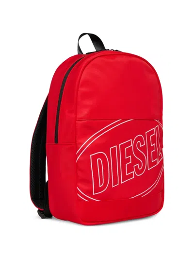 Diesel Logo-print Backpack In Red