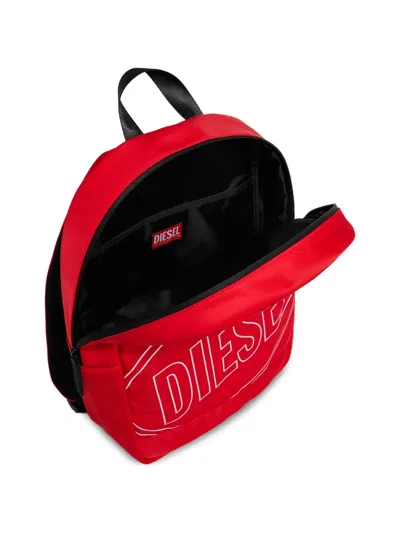Diesel Logo-print Backpack In Red