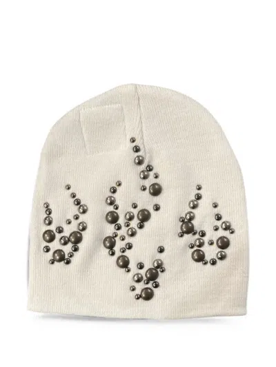 Hellstar Studded Beanie Hat In Neutral