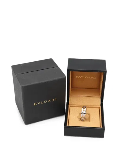 Pre-owned Bvlgari 2010s B-zero1 Open Logo Ring In Silver
