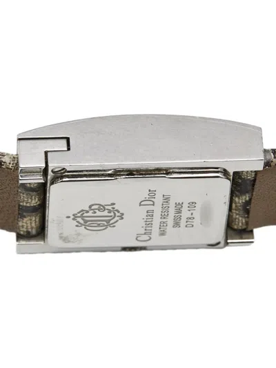 Pre-owned Dior Malice Monogram-strap 19mm Watch In Silver